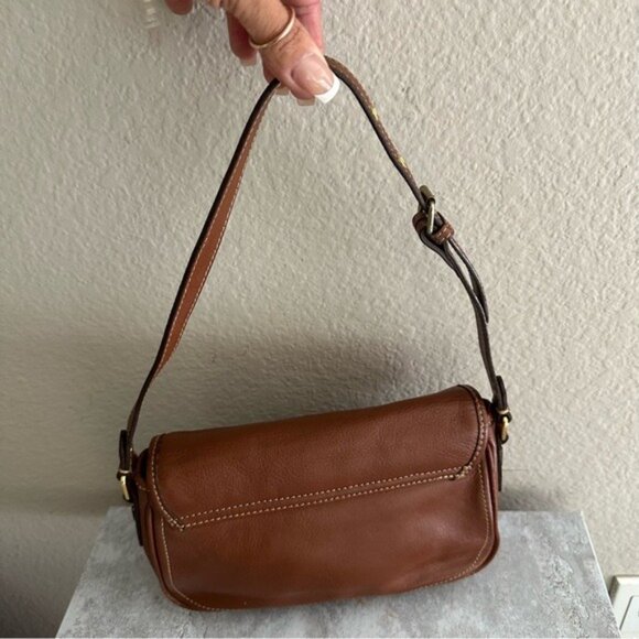 Etienne Aigner Brown Leather Bag Pocketbook Adjustable Strap Built-in Wallet VTG - Picture 3 of 13